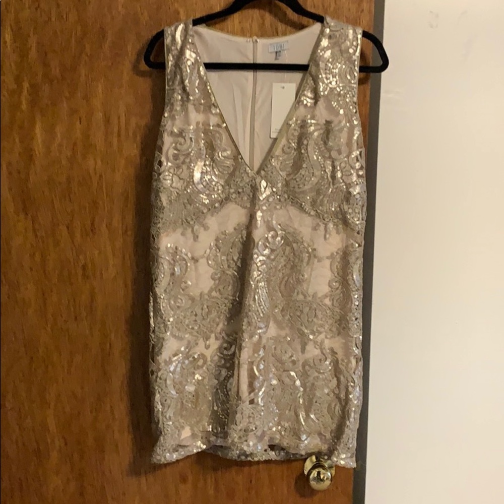 Gold sequin dress